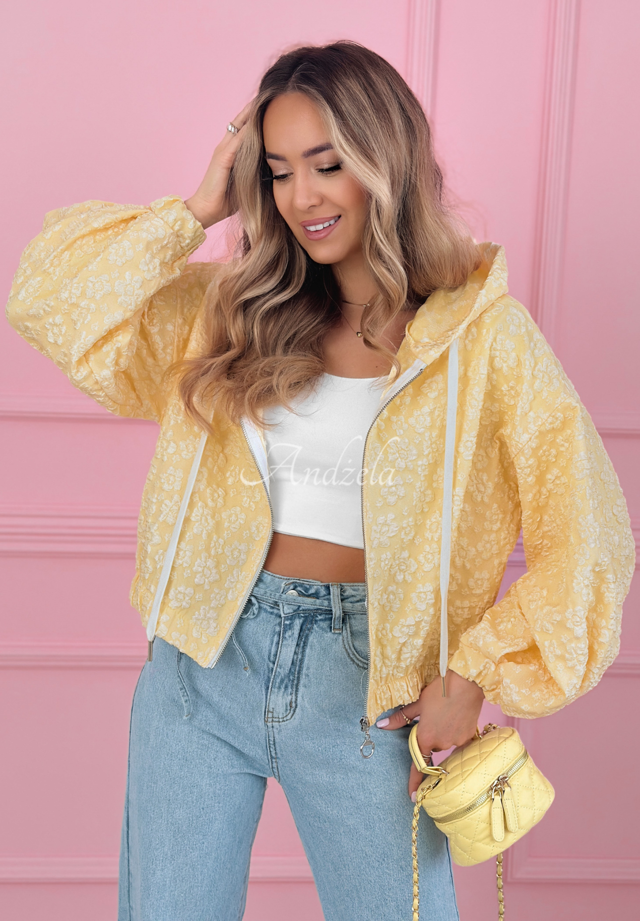 Madelyn yellow jacquard sweatshirt