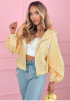 Żakardowa kurtka bomberka Madelyn żółta