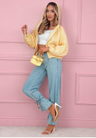 Żakardowa kurtka bomberka Madelyn żółta