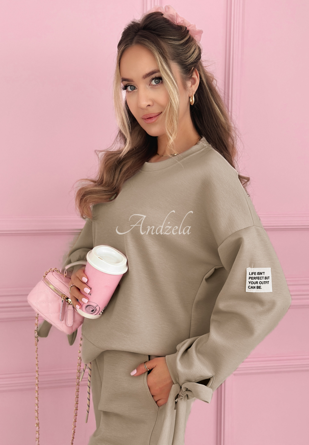 Peyton mocha butter viscose tracksuit set