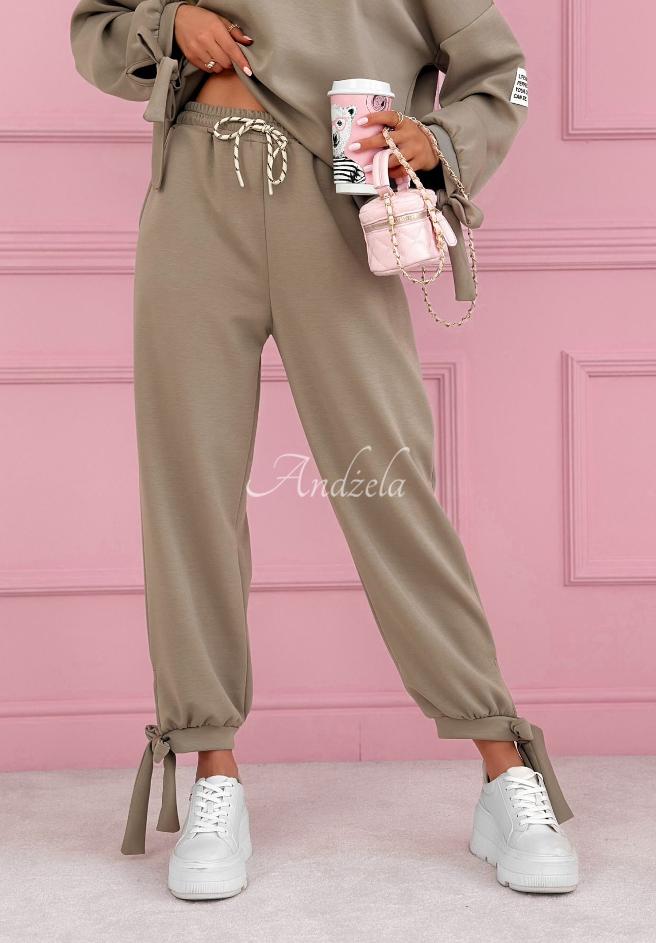 Peyton mocha butter viscose tracksuit set
