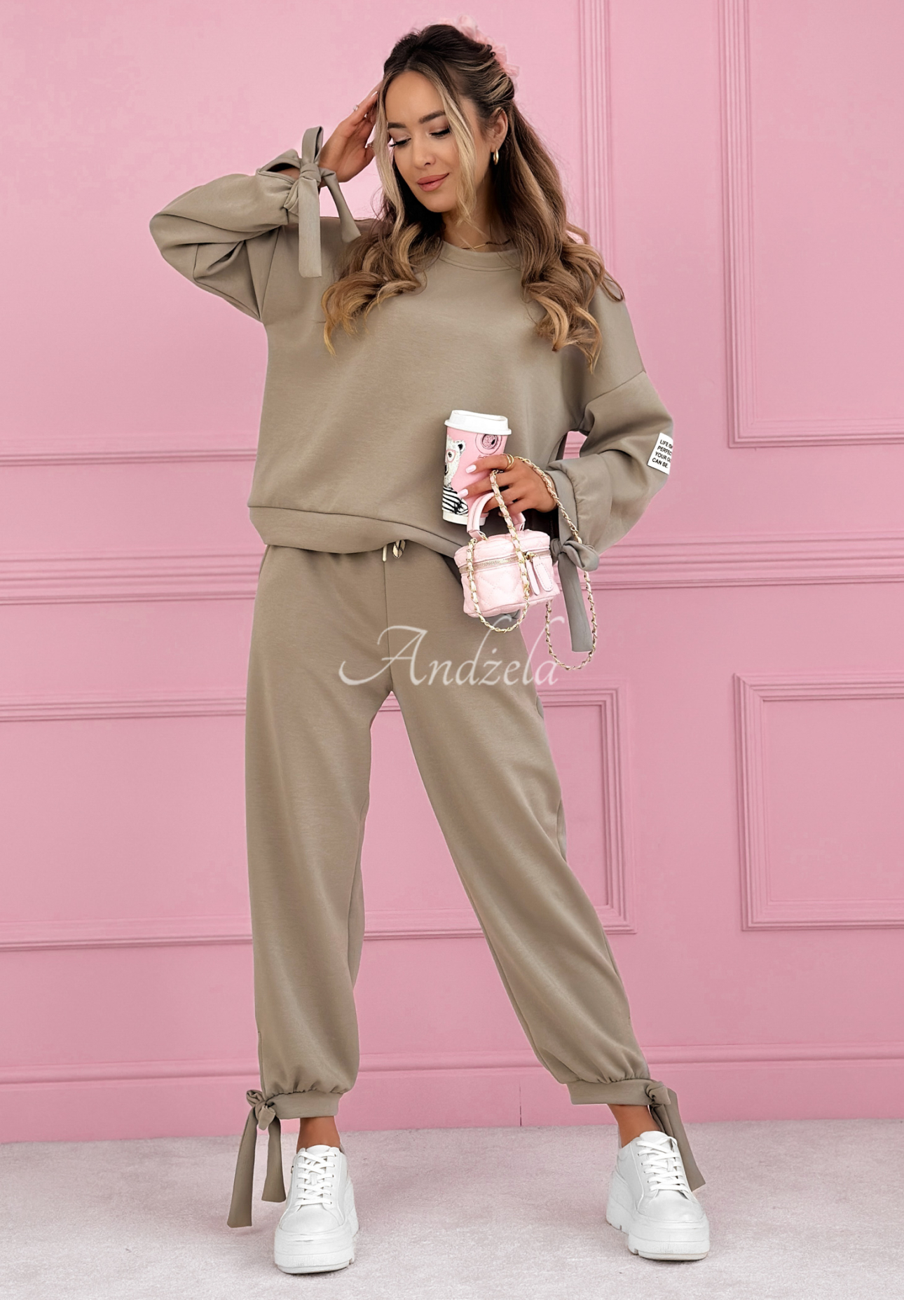 Peyton mocha butter viscose tracksuit set