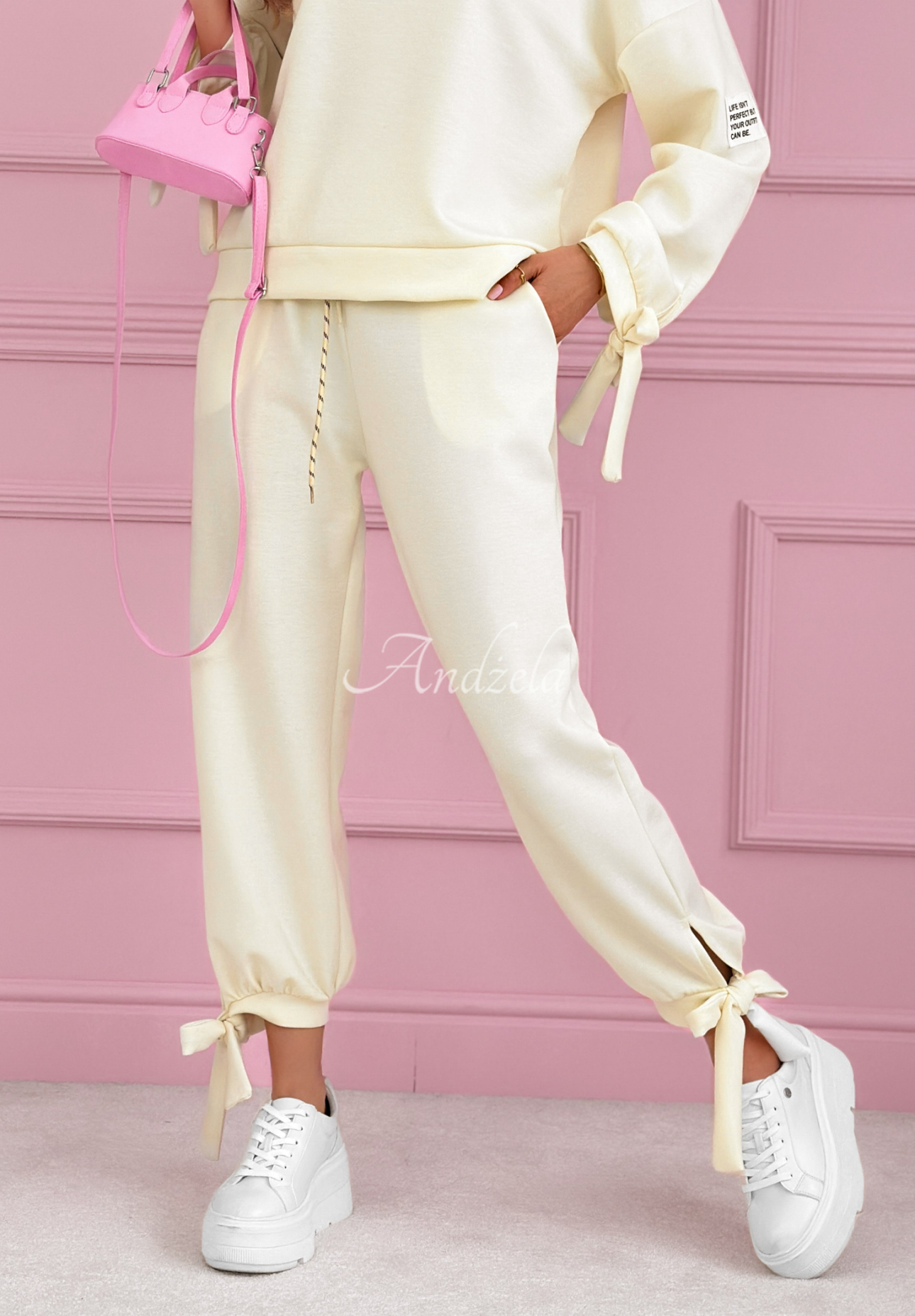 Peyton vanilla butter viscose tracksuit set
