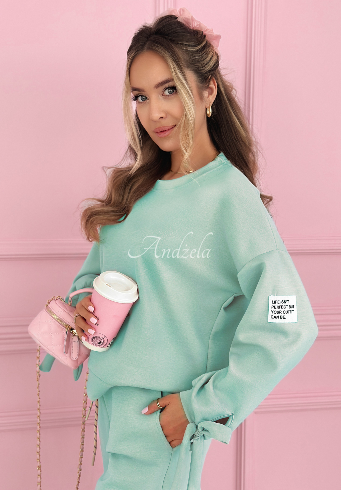 Wiskozowy komplet dresowy masełko Peyton szałwiowy