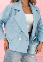 Zamszowa dwurzędowa kurtka Sylvie żółta