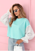 Bluza z ażurowymi rękawami Leonora różowa