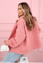 Krótka kurtka sherpa kożuszek Anyana błękitna