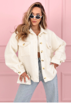 Krótka kurtka sherpa kożuszek Anyana błękitna