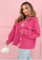 Krótka kurtka sherpa kożuszek Anyana błękitna