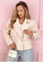 Zamszowa dwurzędowa kurtka Sylvie żółta