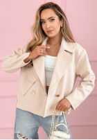 Zamszowa dwurzędowa kurtka Sylvie żółta