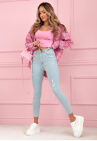 Spodnie jeansowe skinny Irene jasnoniebieskie