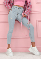 Spodnie jeansowe skinny Irene jasnoniebieskie