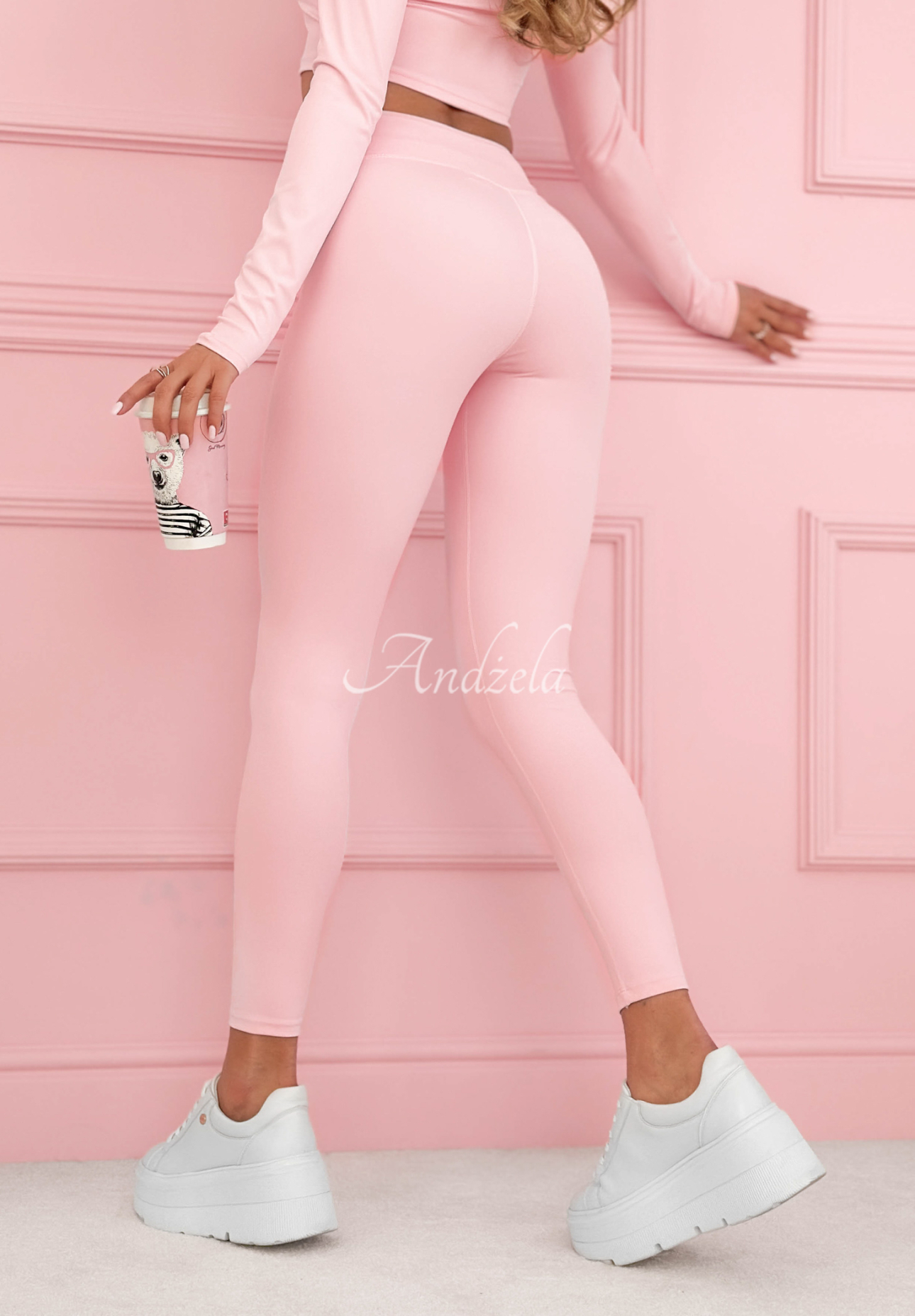 Matching set: Maribel blouse and leggings in pink