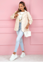 Pikowana kurtka z kołnierzem i kieszeniami Oleander błękitna