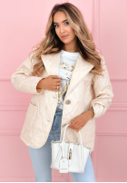 Pikowana kurtka z kołnierzem i kieszeniami Oleander błękitna