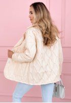 Pikowana kurtka z kołnierzem i kieszeniami Oleander błękitna