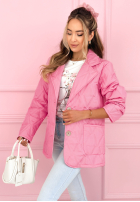 Pikowana kurtka z kołnierzem i kieszeniami Oleander błękitna