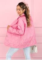 Pikowana kurtka z kołnierzem i kieszeniami Oleander błękitna