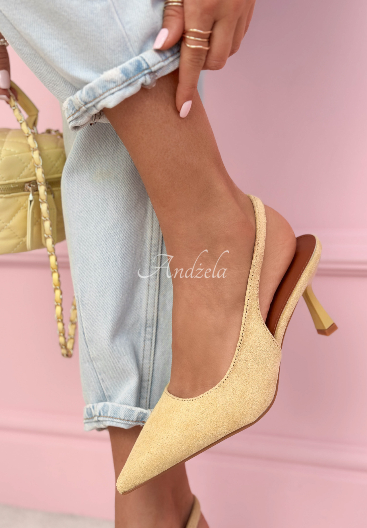 Noemi yellow suede sandals with straps