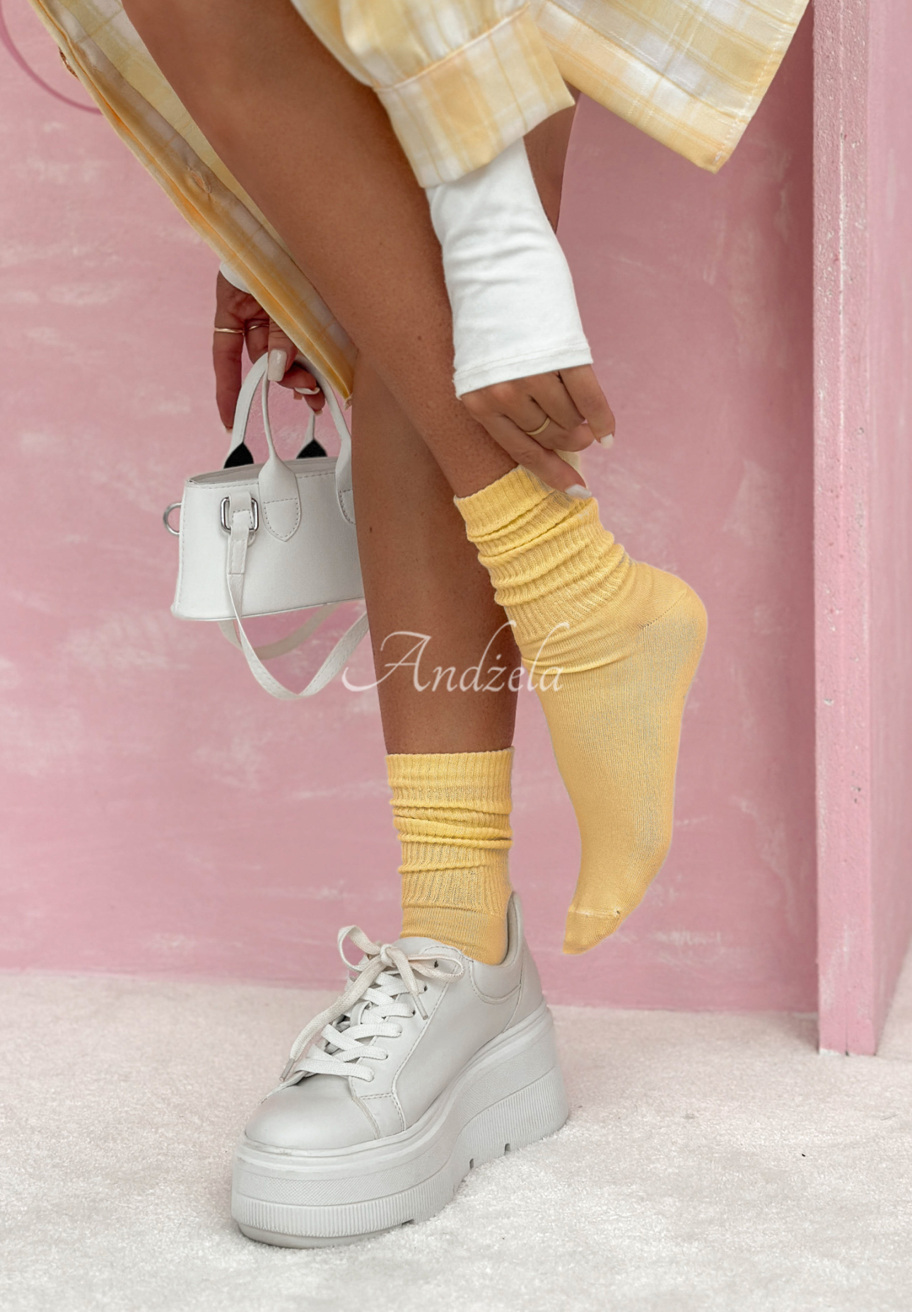 Always Me long striped socks, yellow 