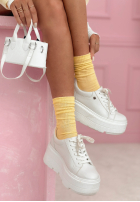 Długie prążkowane skarpetki Always Me czekoladowe