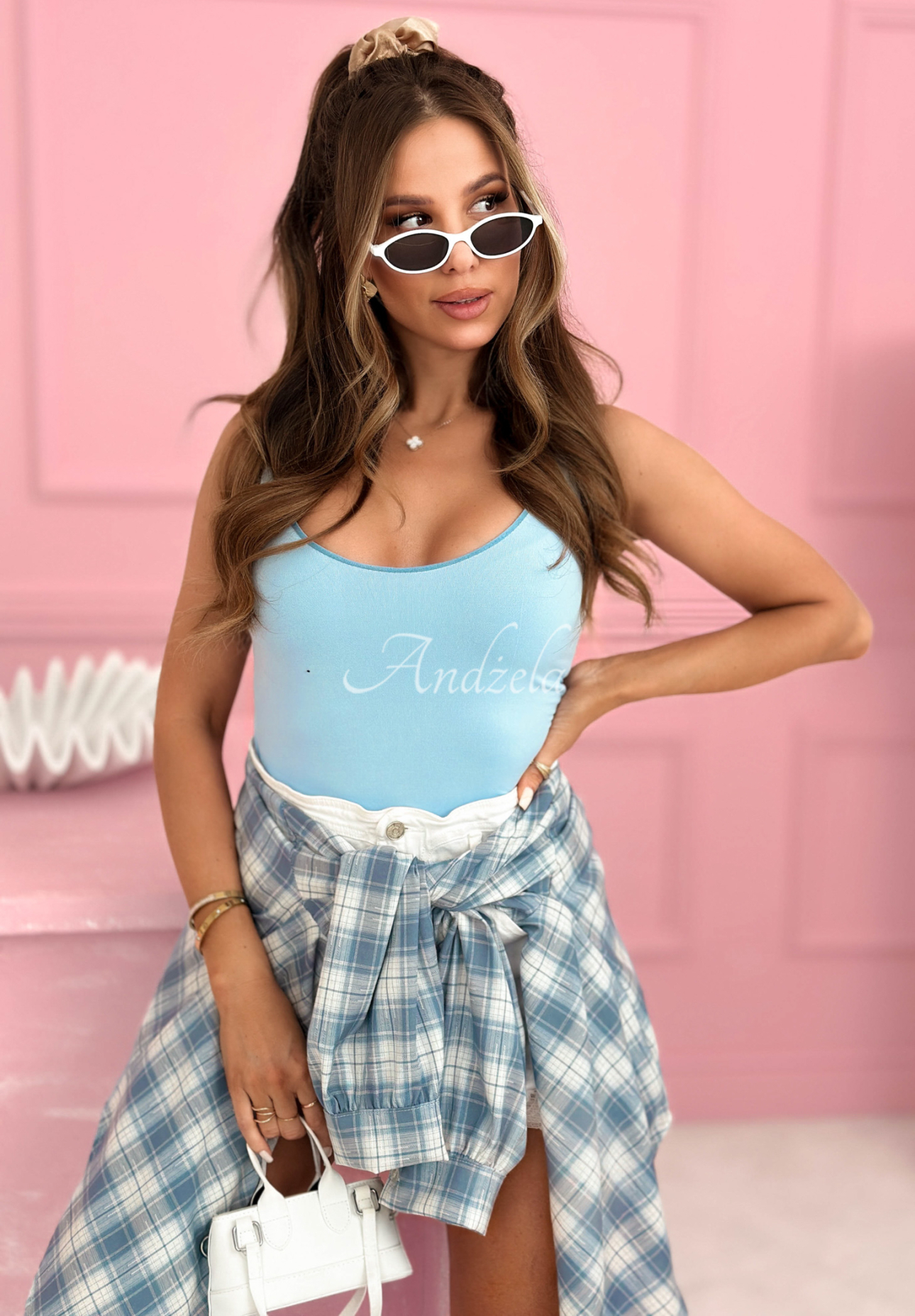 Solaria sky blue strappy top