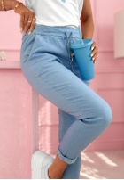 Materiałowe spodnie Archie beżowe