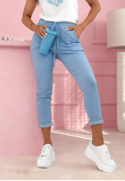 Materiałowe spodnie Archie beżowe