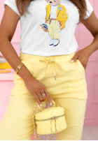 Materiałowe spodnie Archie beżowe