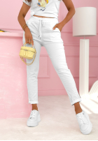 Materiałowe spodnie Archie beżowe