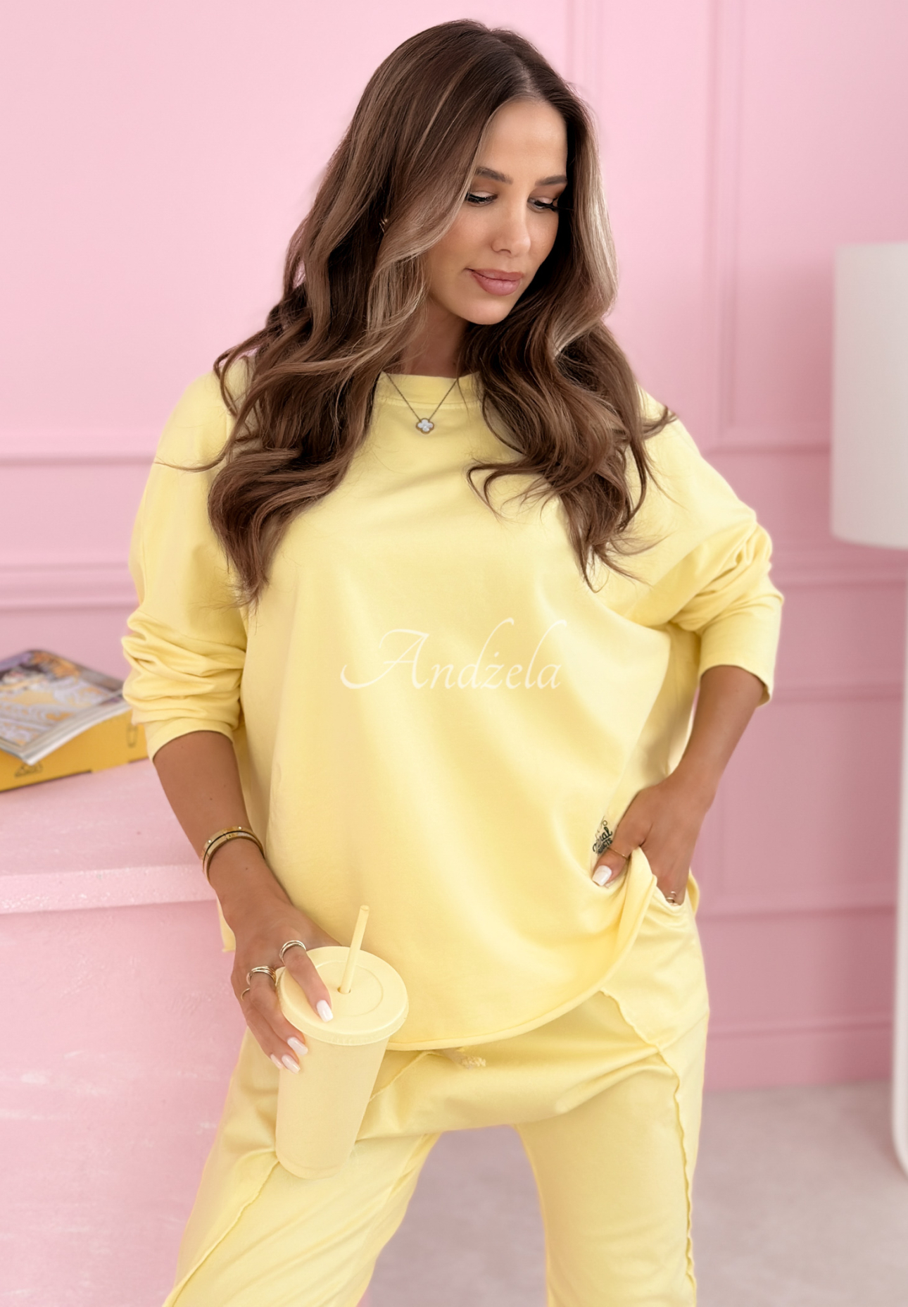 Phenomenal Woman yellow cotton long-sleeved blouse