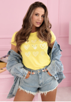 T-shirt z serduszkami A Lot Of Hearts błękitny