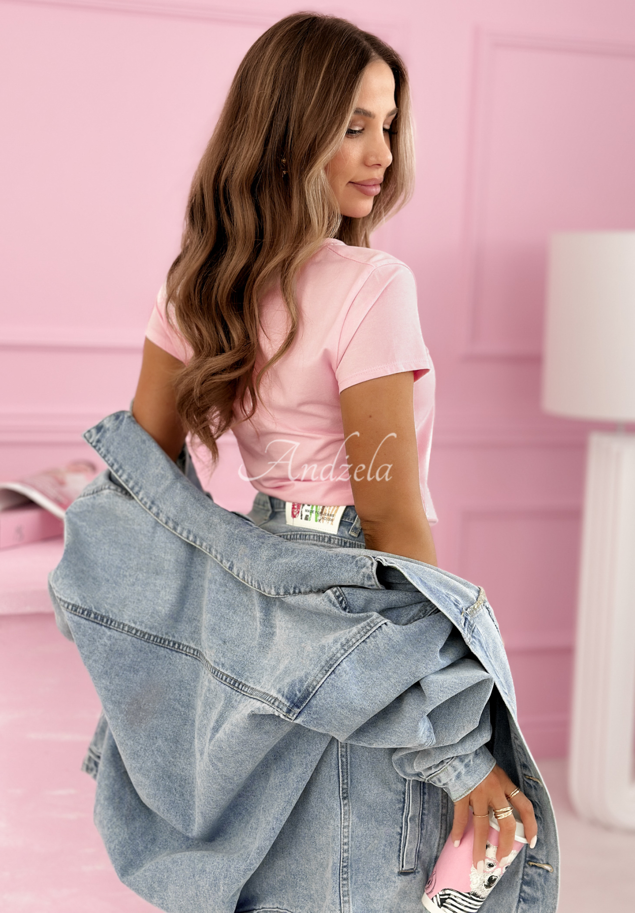 Cotton T-shirt with hearts A Lot Of Hearts pink