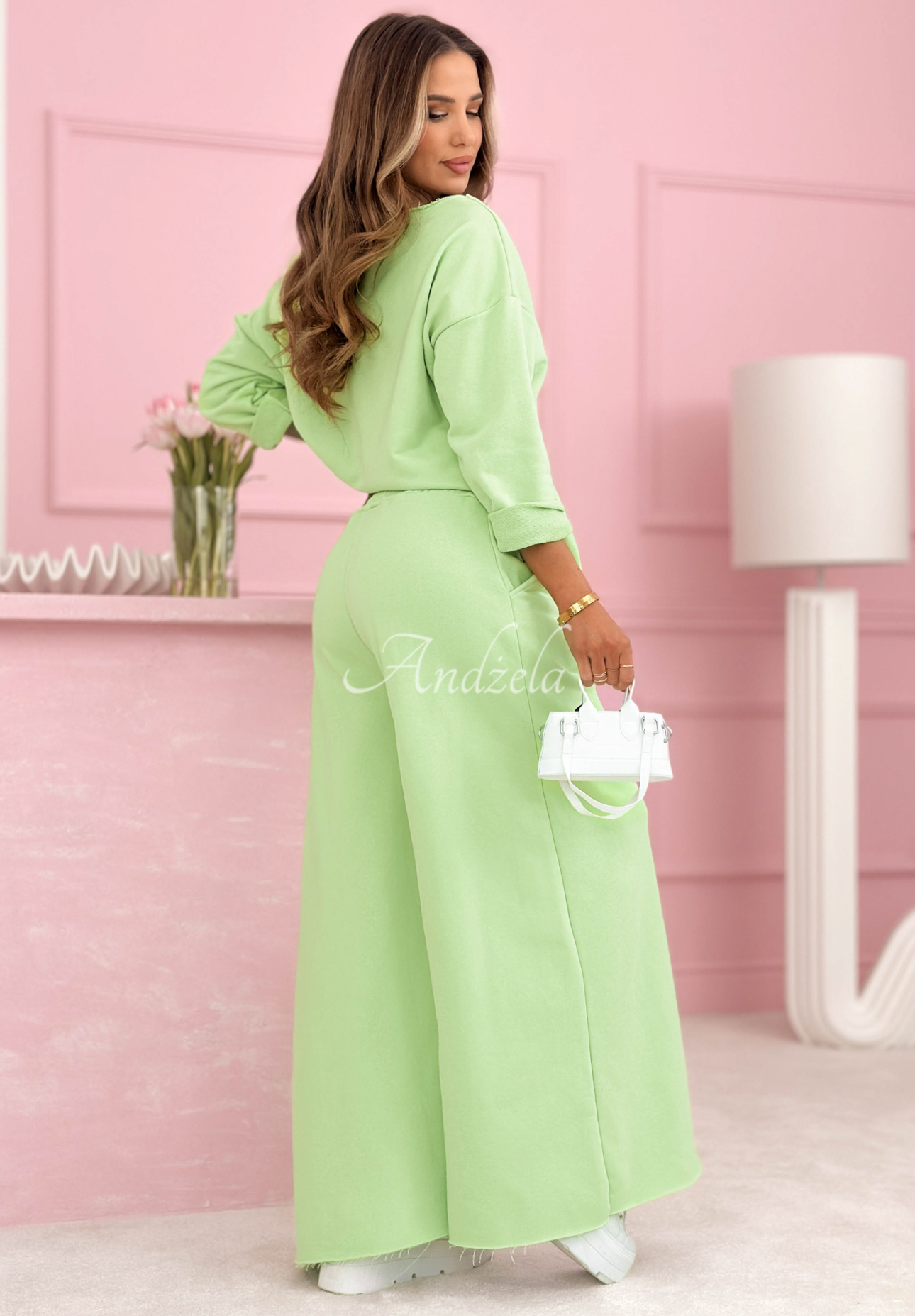 Always On Time pistachio cotton tracksuit set