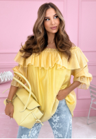 Sukienka mini z falbankami Arlena błękitna