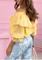 Sukienka mini z falbankami Arlena błękitna