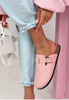 Zamszowe chodaki z paskiem Madison czarne