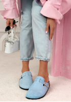 Zamszowe chodaki z paskiem Madison czarne