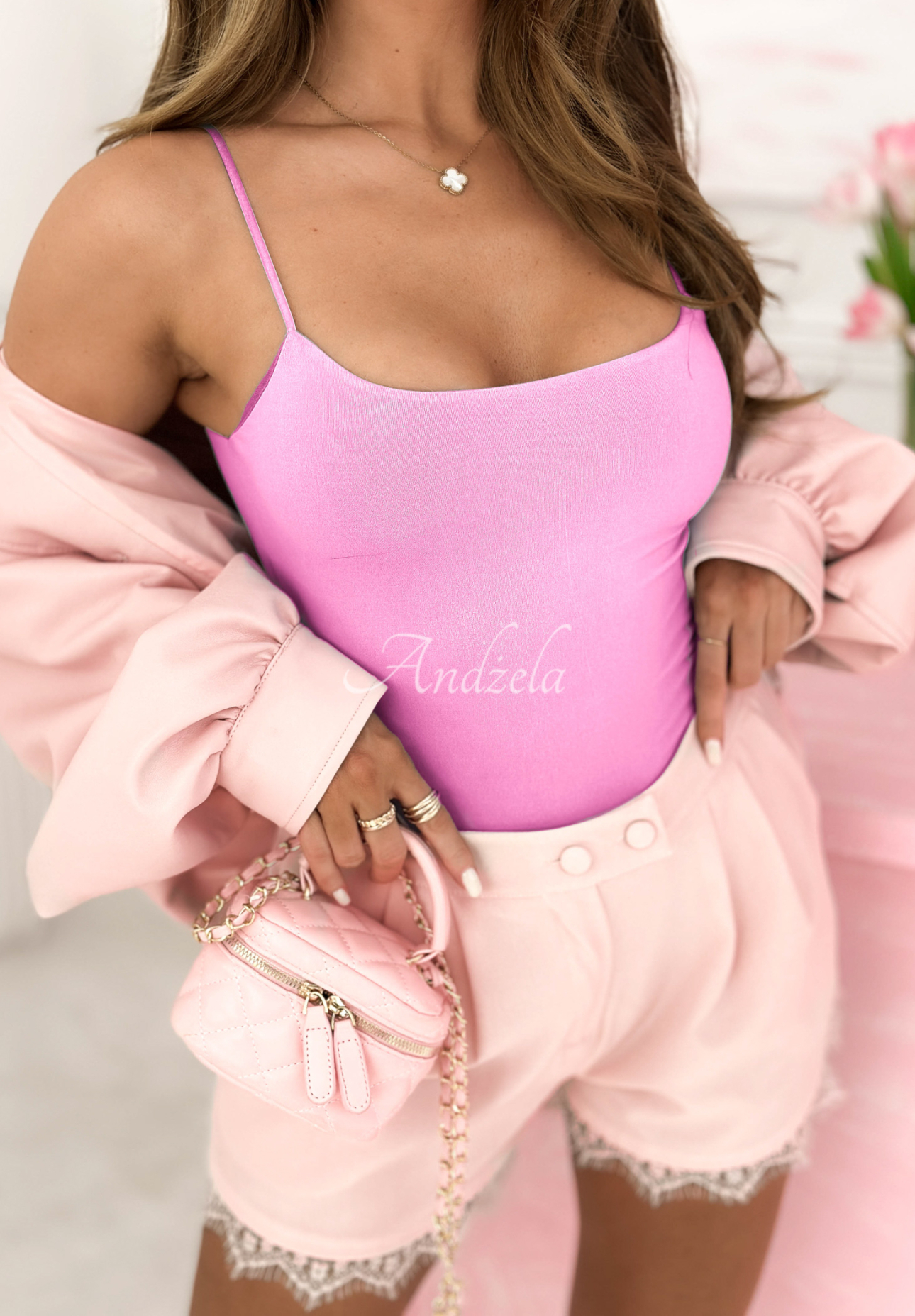 Adelle pink strappy top 