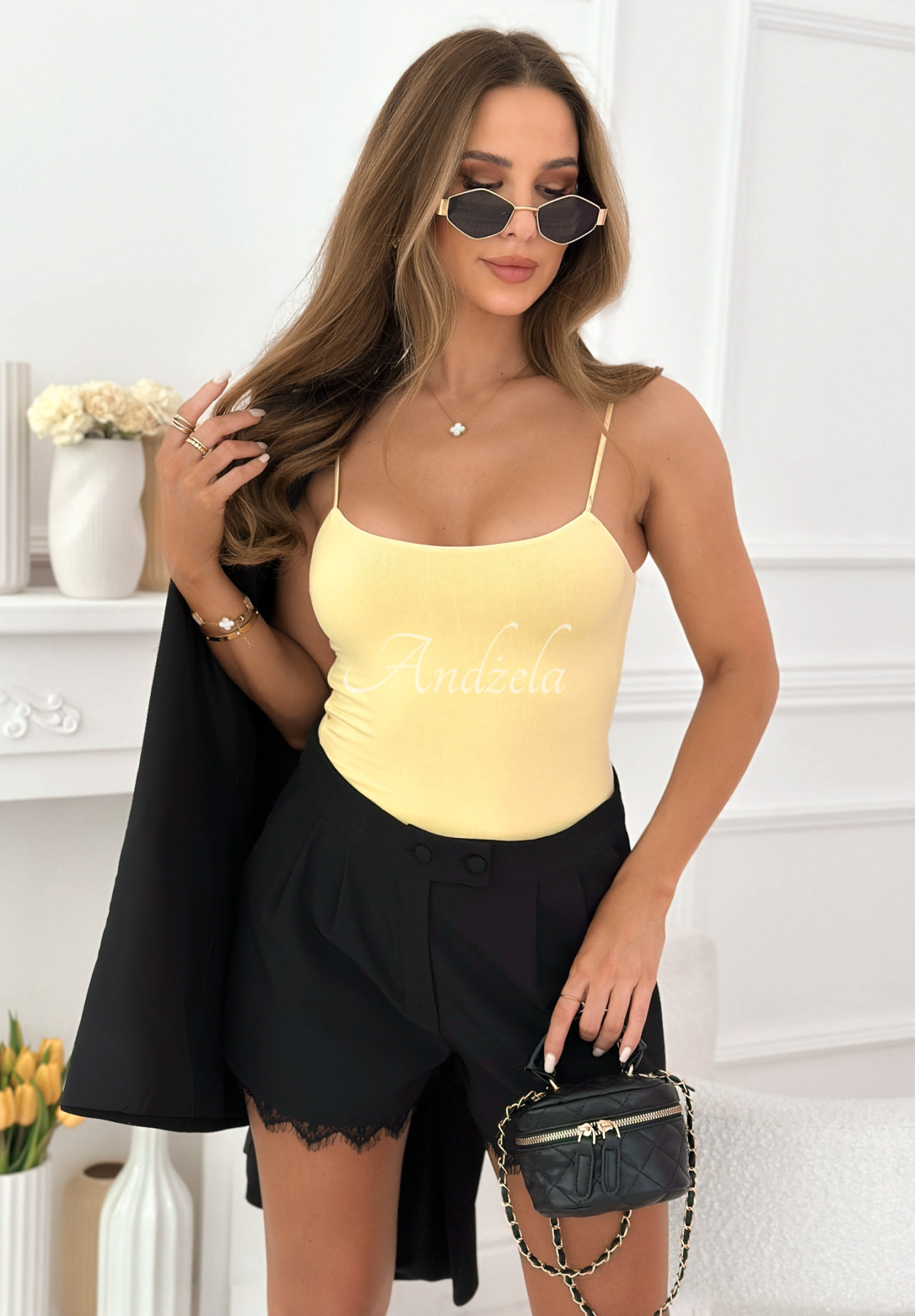 Adelle yellow strappy top 