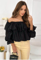 Sukienka mini z falbankami Arlena błękitna