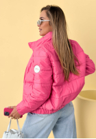 Pikowana kurtka ze stójką Soft Morning różowa
