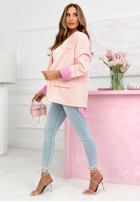 Marynarka z koszulowymi wstawkami Waiting For You pudrowy róż