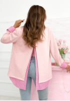 Marynarka z koszulowymi wstawkami Waiting For You pudrowy róż