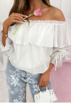 Sukienka mini z falbankami Arlena błękitna