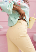 Spodnie jeansowe mom fit Bethany żółte