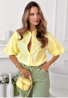 Koszula z bufiastymi rękawami Jane pudrowy róż