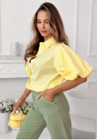 Koszula z bufiastymi rękawami Jane pudrowy róż