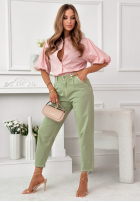 Spodnie jeansowe mom fit Gracie pistacjowe